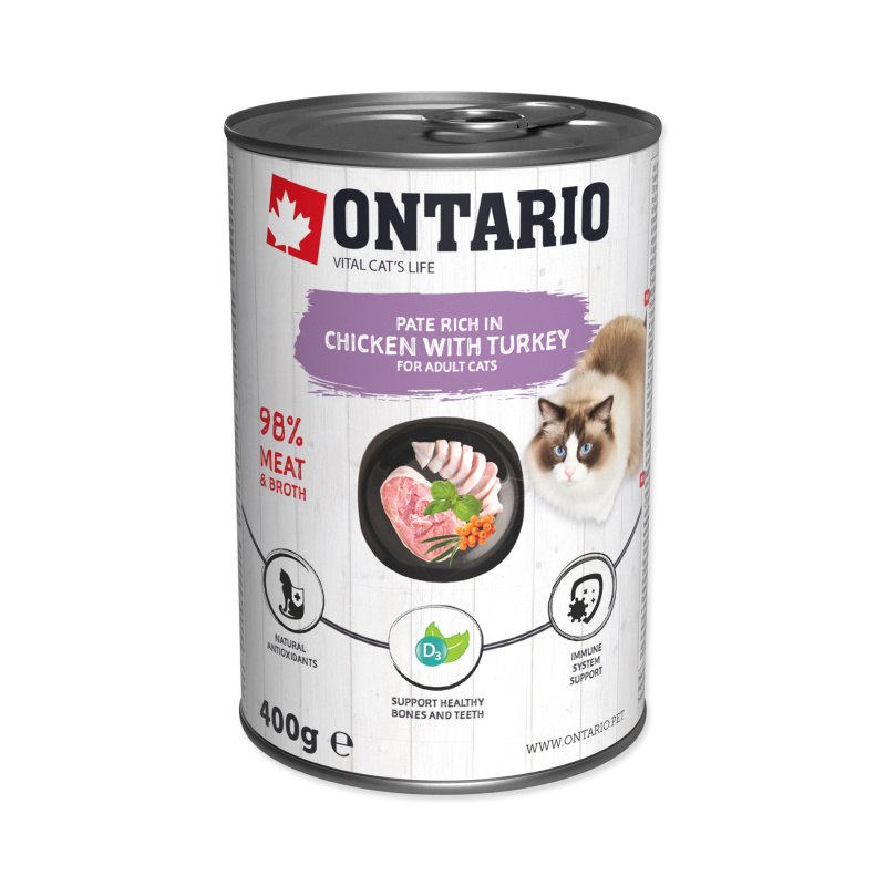 Konzerva ONTARIO kuřecí paté s krůtou 400 g