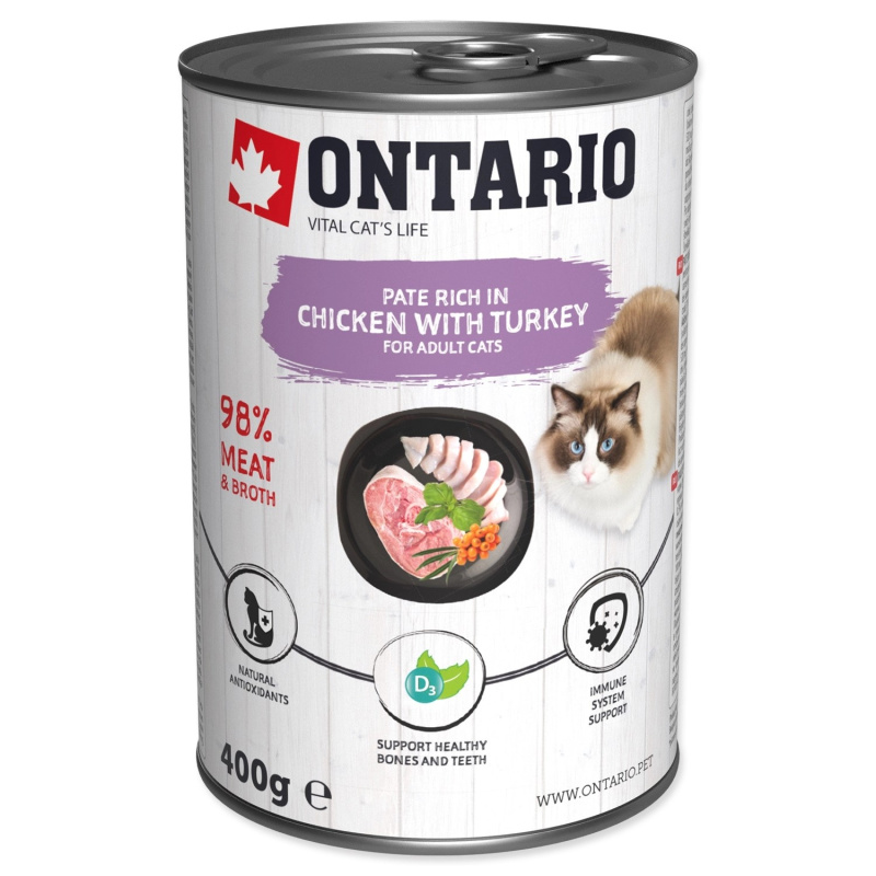 Konzerva ONTARIO kuřecí paté s krůtou 400 g