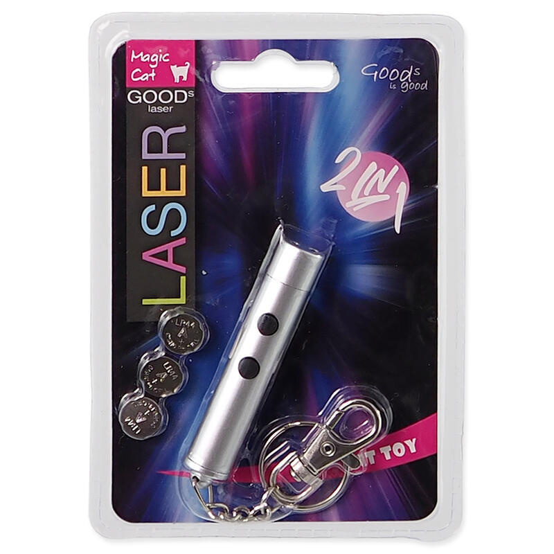 Hračka MAGIC CAT Laser ukazovátko a baterka 2v1 7 cm