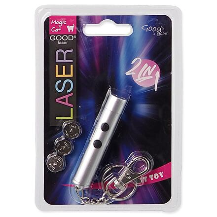 Hračka MAGIC CAT Laser ukazovátko a baterka 2v1 7 cm
