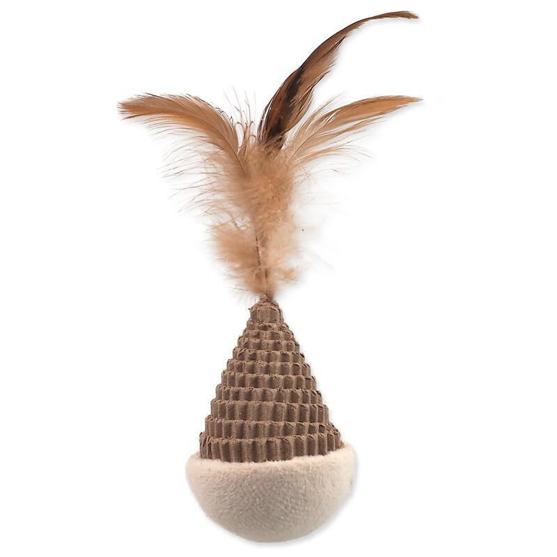 Hračka MAGIC CAT Natural Fun dřívko s přírodními pírky 15 cm
