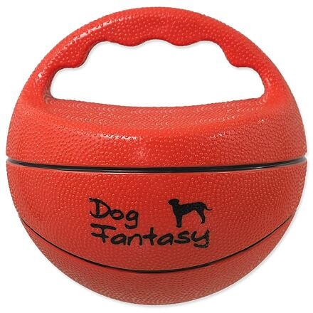 Hračka DOG FANTASY Ball míč s rukojetí pískací 15 cm