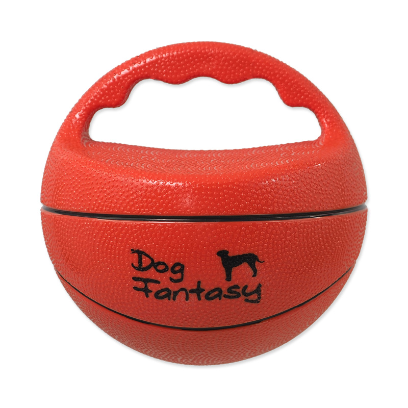 Hračka DOG FANTASY Ball míč s rukojetí pískací 15 cm