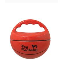 Hračka DOG FANTASY Ball míč s rukojetí pískací 15 cm