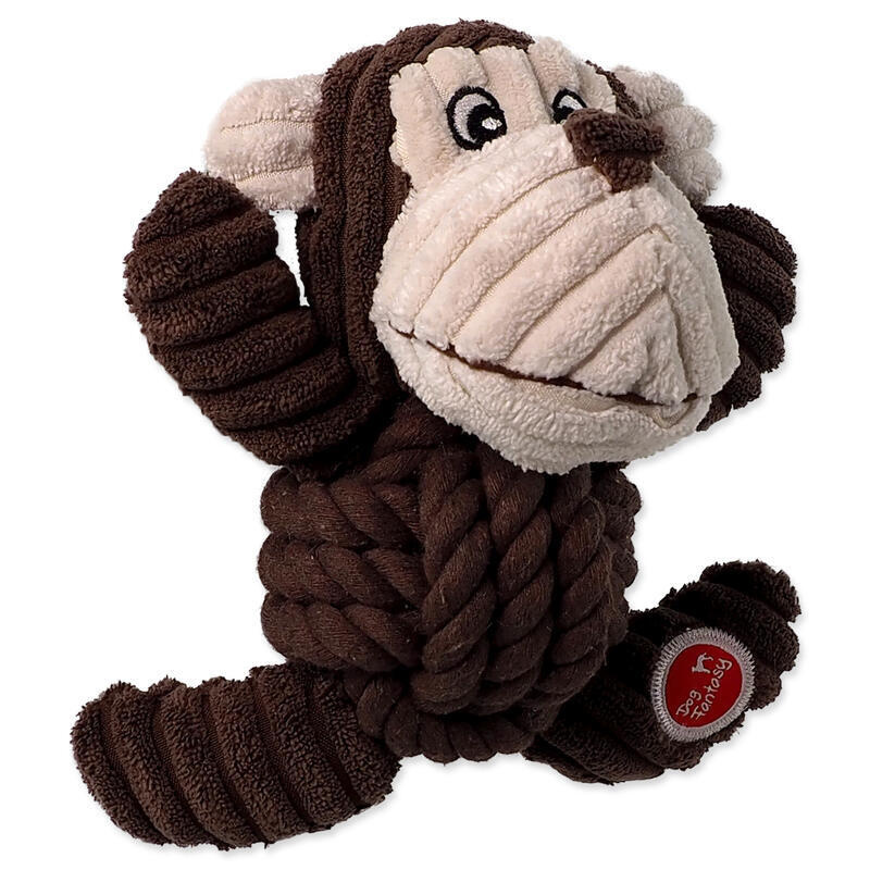 Hračka DOG FANTASY Safari opice s uzlem pískací 18 cm