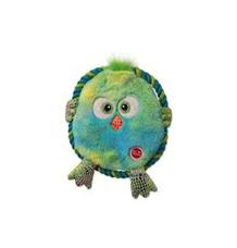Hračka DOG FANTASY Monsters ploché kuře zelené šustící s provazem 18 cm