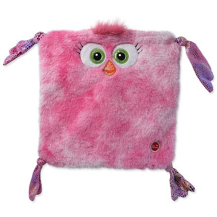 Hračka DOG FANTASY Monsters kuře čtvercové růžové šustící 28 cm