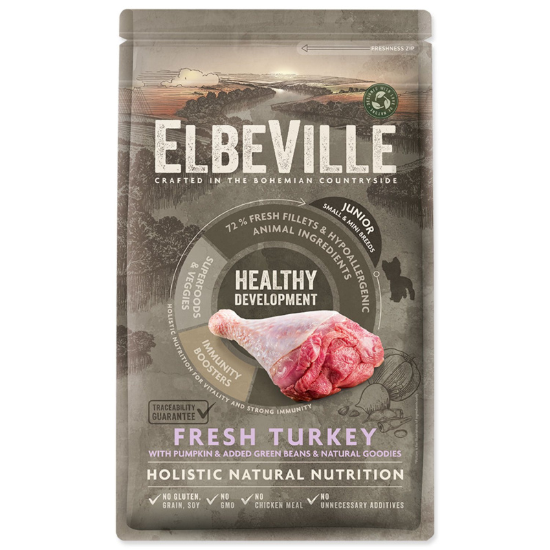 ELBEVILLE Healthy Development Fresh Turkey granule pro štěňata 1 kus, Hmotnost balení (g): 1,4 kg