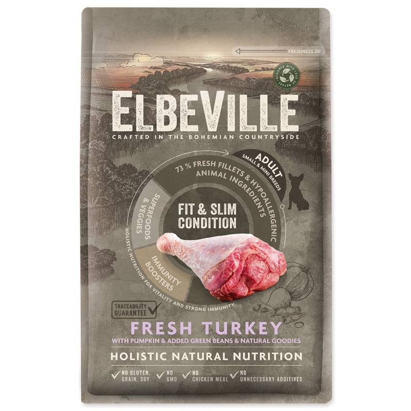 Elbeville Krmivo Adult Mini Fit and Slim Condition Fresh Turkey 4kg