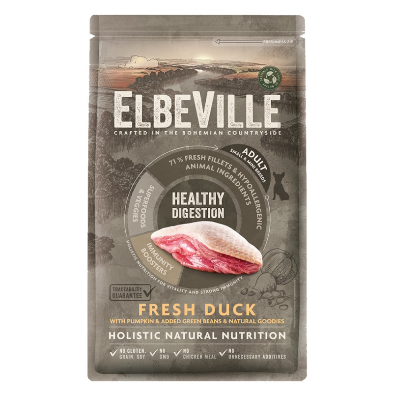ELBEVILLE Healthy Digestion Fresh Duck granule pro psy 1 kus, Hmotnost balení (g): 4 kg