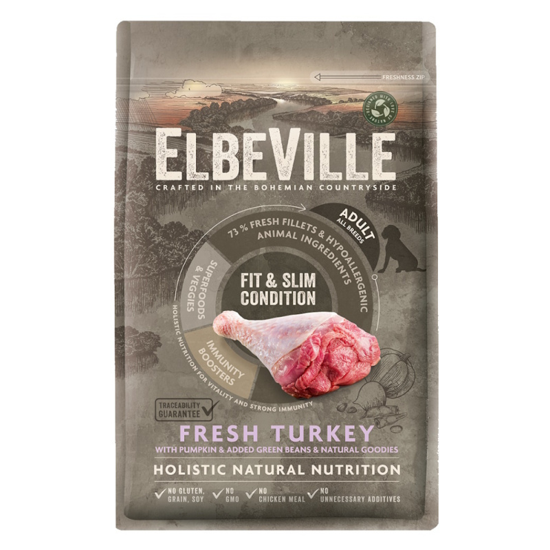 ELBEVILLE Fit and Slim Condition Fresh Turkey granule pro psy, Hmotnost balení (g): 4 kg