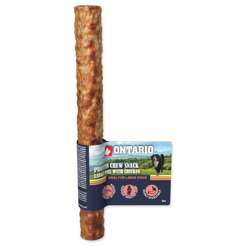 Pochoutka Ontario Protein kuře, žvýkací rolka L 25,4cm