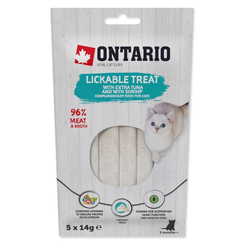 Ontario pochoutka lízací extra tuňák a krevety 5x14g