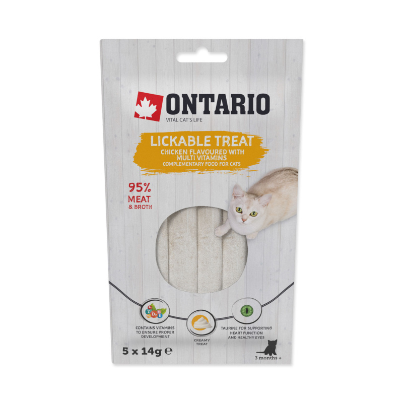Ontario pochoutka lízací kuřecí multivitaminem 5x14g