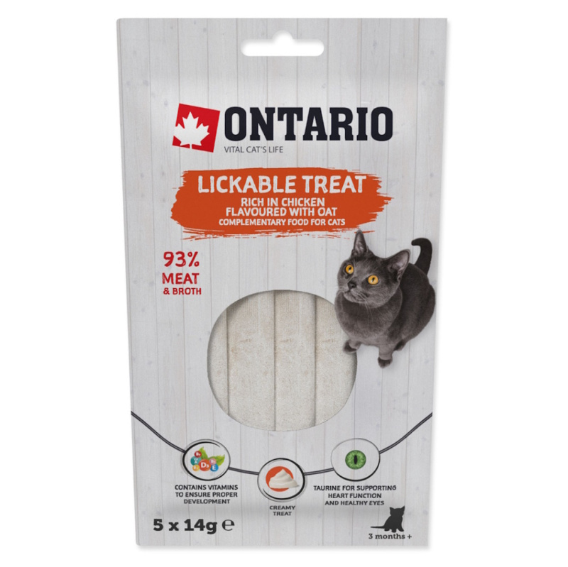 Ontario pochoutka lízací kuřecí + oves 5x14g