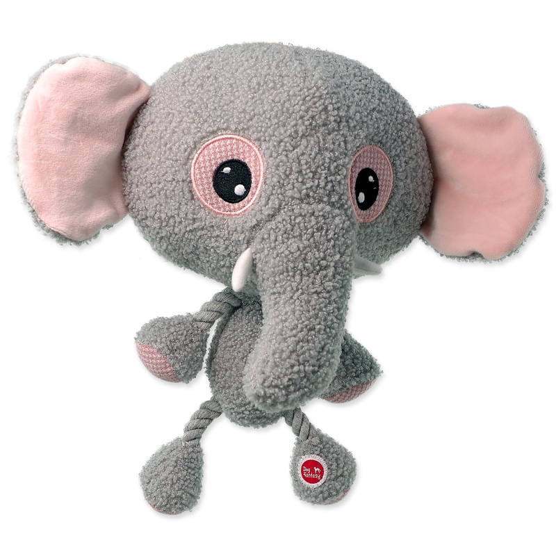 Hračka DF Big head slon plyšový pískací 30cm