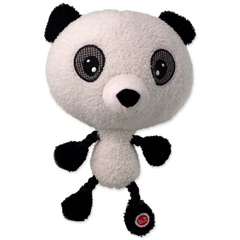 Hračka DF Big head panda plyšová pískací 30cm