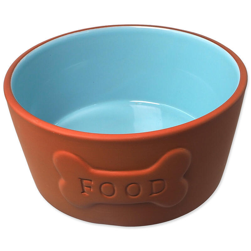 Miska DF keramická cihlová/modrá FOOD 16,5x8cm, 750ml
