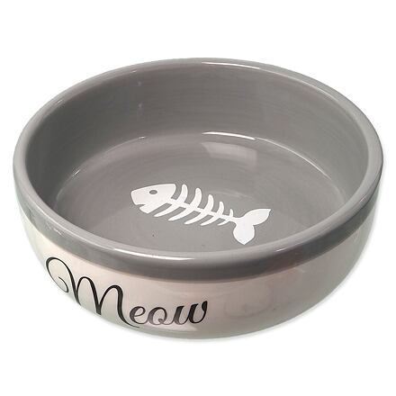 Miska MC keramická bílá/šedá Meow 13,4x4cm, 170ml