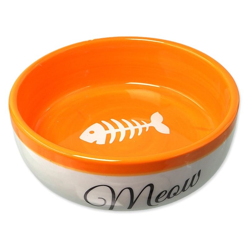 Miska MC keramická bílá/oranžová Meow 13,4x4cm, 170ml