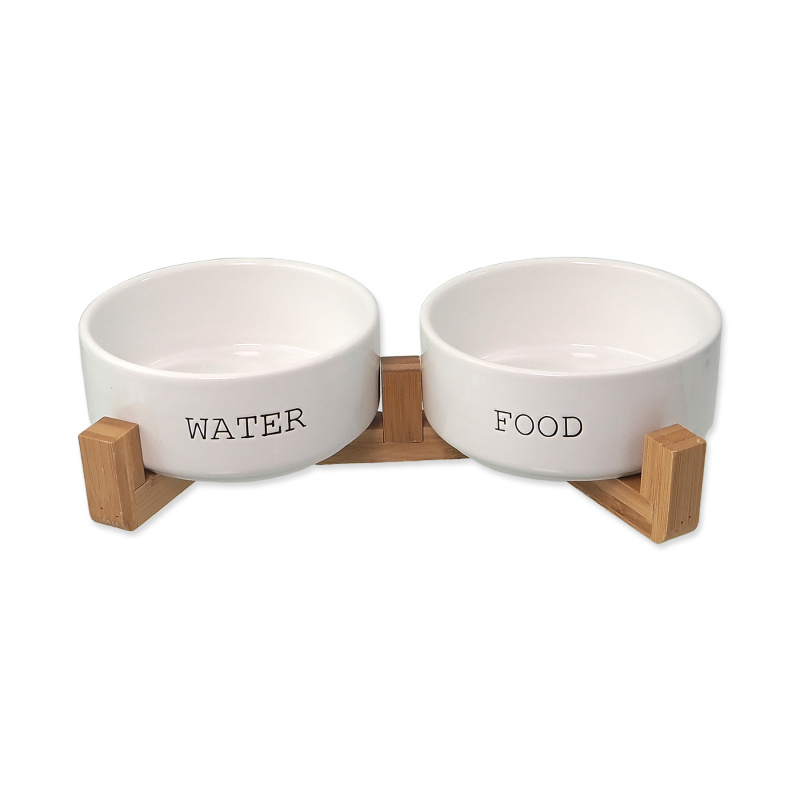 Set DF misky keramické se stojanem bílé 2x 13x5,5cm, 400ml