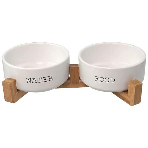 Set DF misky keramické se stojanem bílé 2x 13x5,5cm, 400ml