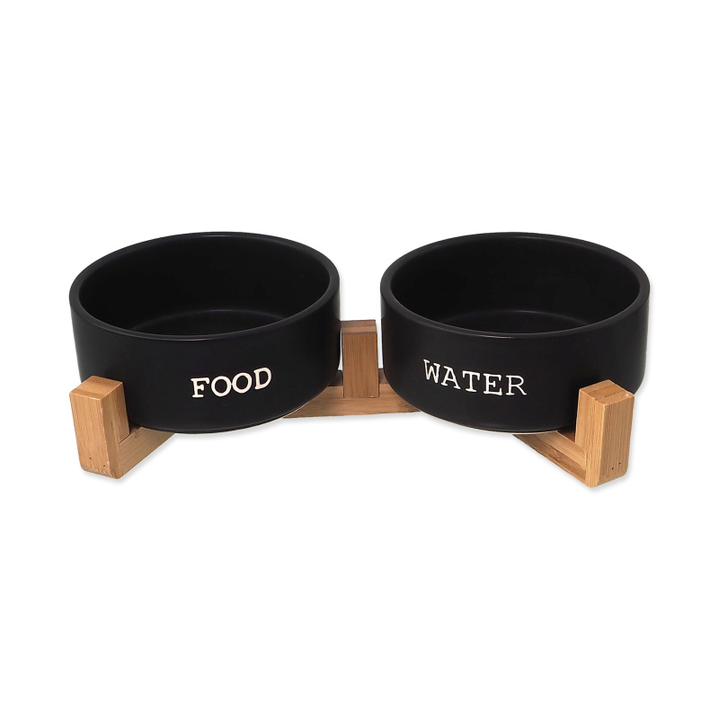 Set DF misky keramické se stojanem černé 2x 16x6,5cm, 850ml
