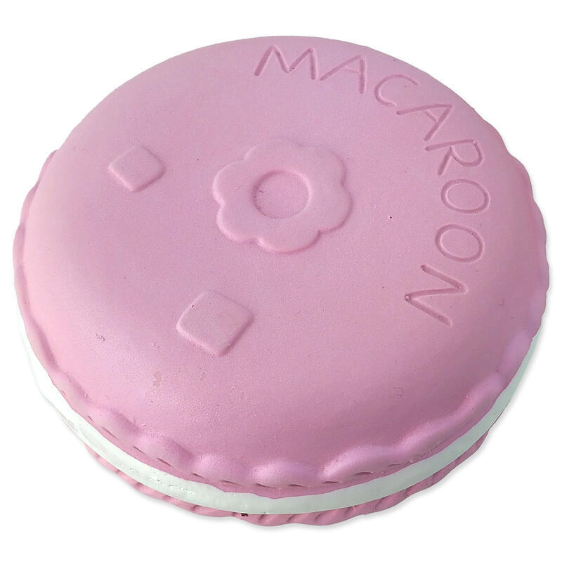 Hračka DF Latex makrónka se zvukem růžová 9cm