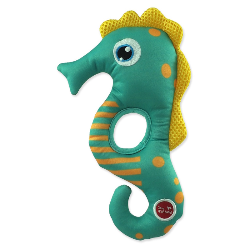 Hračka Dog Fantasy Water Float mořský koník pískací a plovoucí zelená 22,5cm
