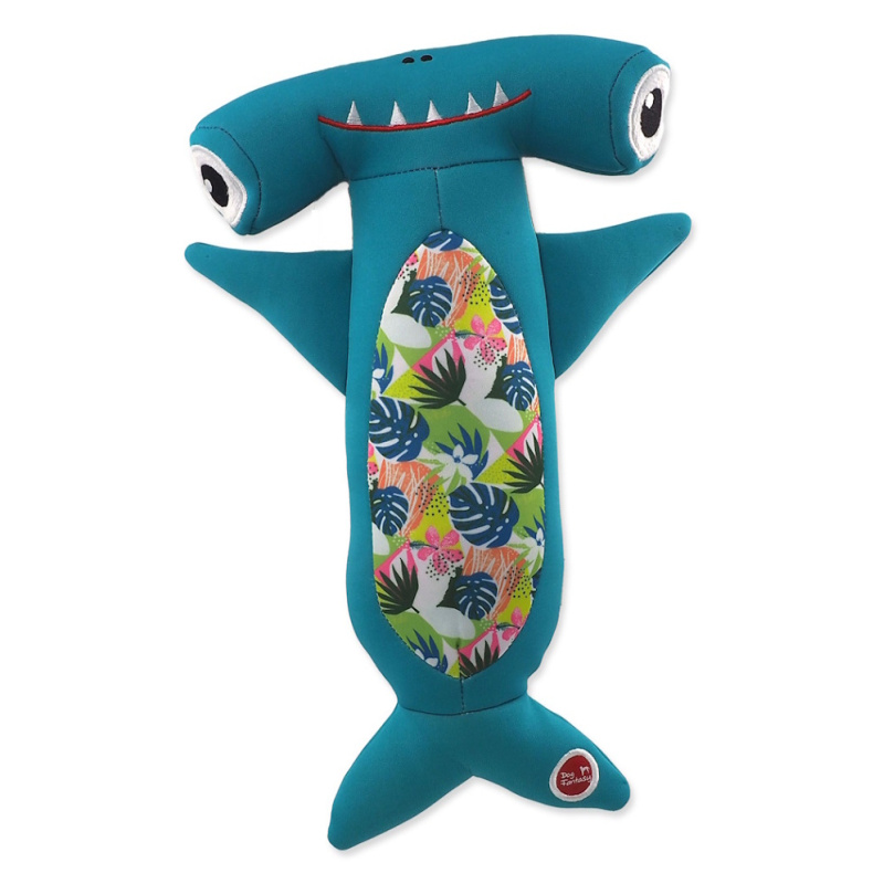 Hračka Dog Fantasy Water Float kladivoun plovoucí s PET lahví turkysová 33cm