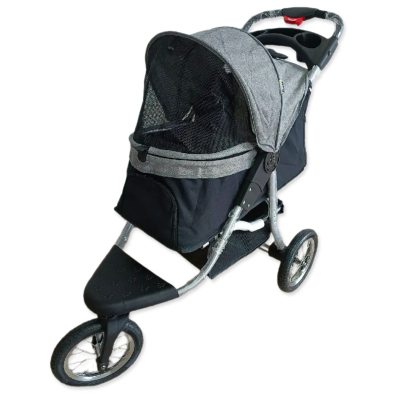 Kočárek PawHut 110x54x106cm šedo-černý