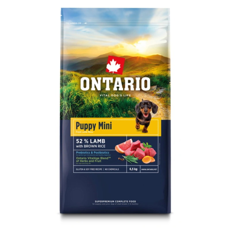 Krmivo Ontario Puppy Mini Lamb & Brown Rice 2,25kg
