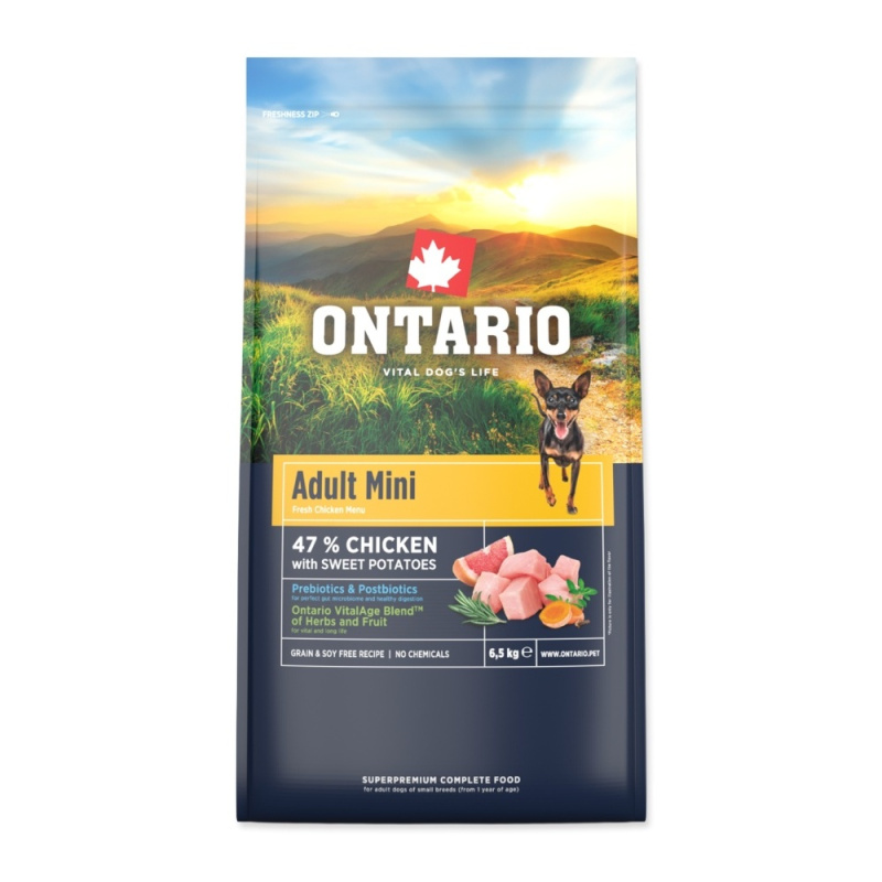 Krmivo Ontario Adult Mini Chicken & Sweet Potatoes 6,5kg