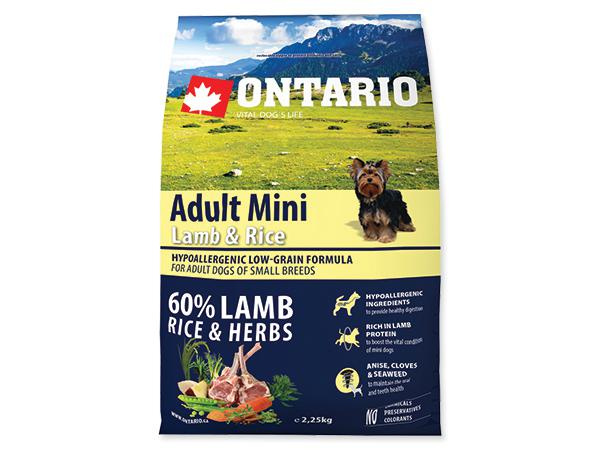 Krmivo Ontario Adult Mini Lamb & Brown Rice 6,5kg