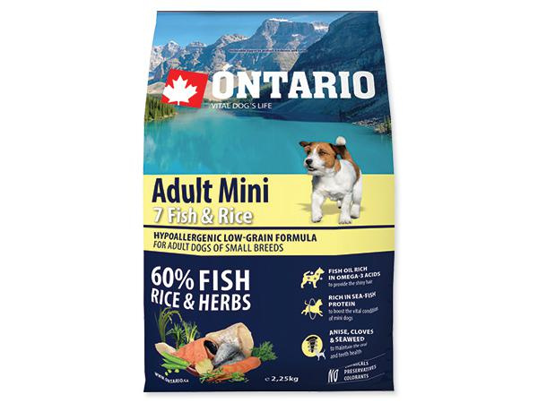 Krmivo Ontario Adult Mini Fish & Brown Rice 6,5kg
