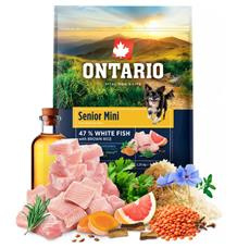 Krmivo Ontario Senior Mini Fish & Brown Rice 6,5kg