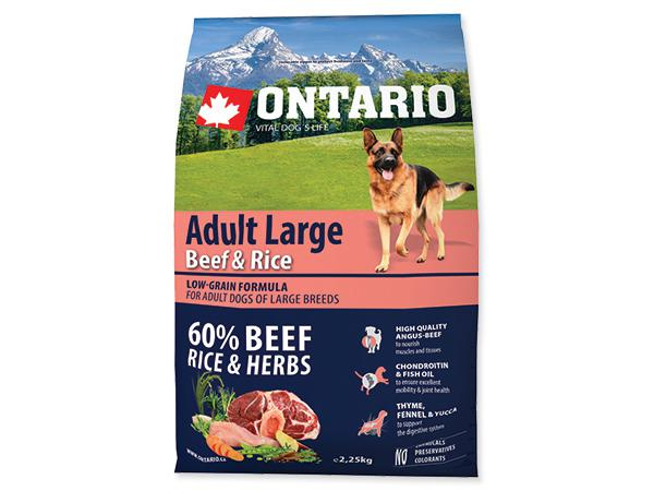 Krmivo Ontario Adult Large Beef & Brown Rice 12kg