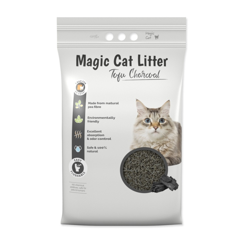 Stelivo Magic Litter Tofu dřevěné úhlí 5,4kg/12l