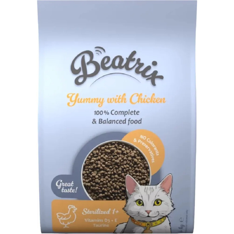 Krmivo Beatrix Sterilized s kuřecím 1,4kg