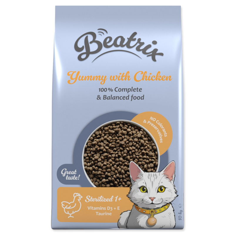 Krmivo Beatrix Sterilized s kuřecím 10kg