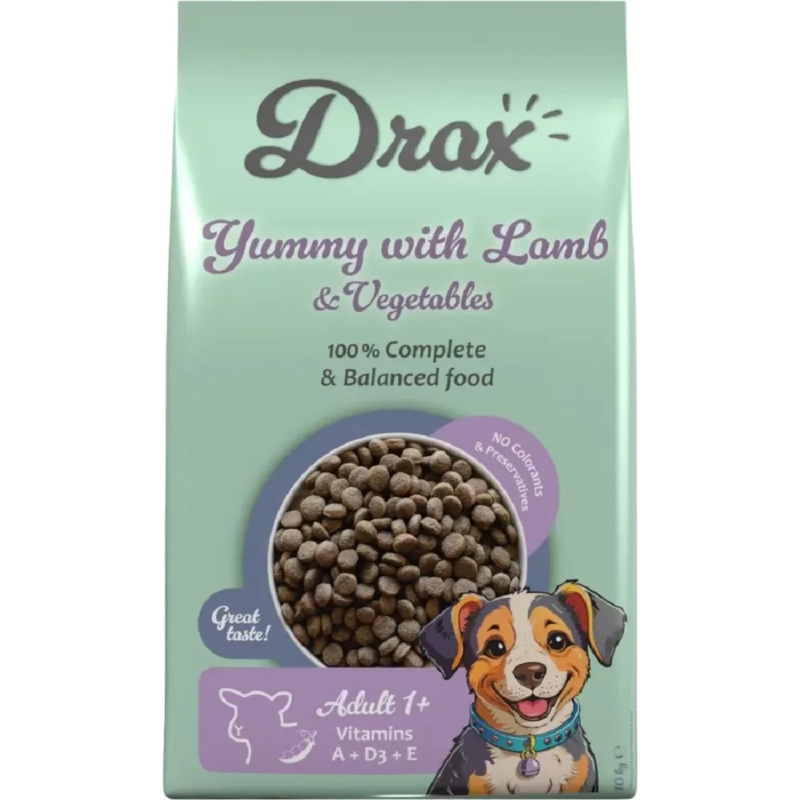 Krmivo Drax Adult s jehněčím a se zeleninou 10kg