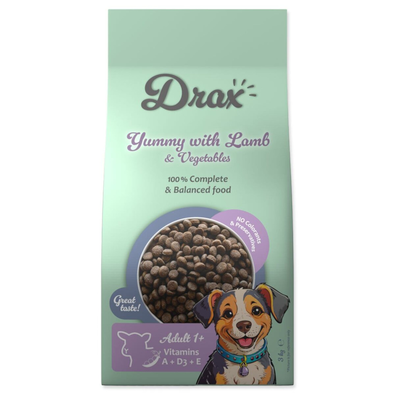 Krmivo Drax Adult s jehněčím a se zeleninou 3kg