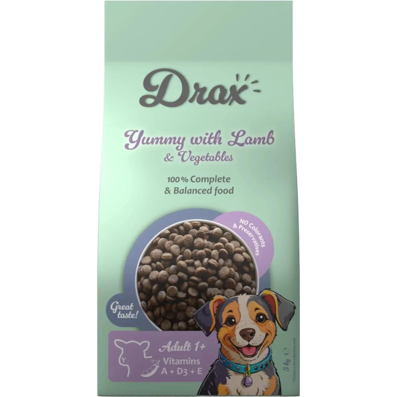 Krmivo Drax Adult s jehněčím a se zeleninou 3kg