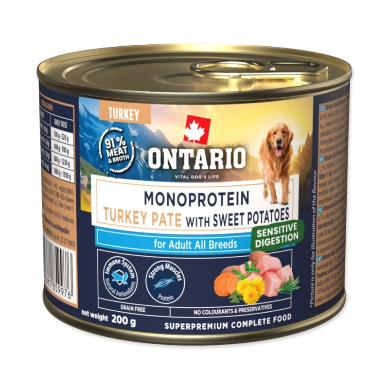 Konzerva Ontario Adult monoprotein krůtí pate s batáty 200g