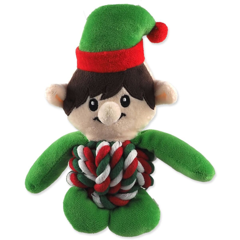Hračka Dog Fantasy Winter Tale skřítek uzlový s pískátkem 20 cm