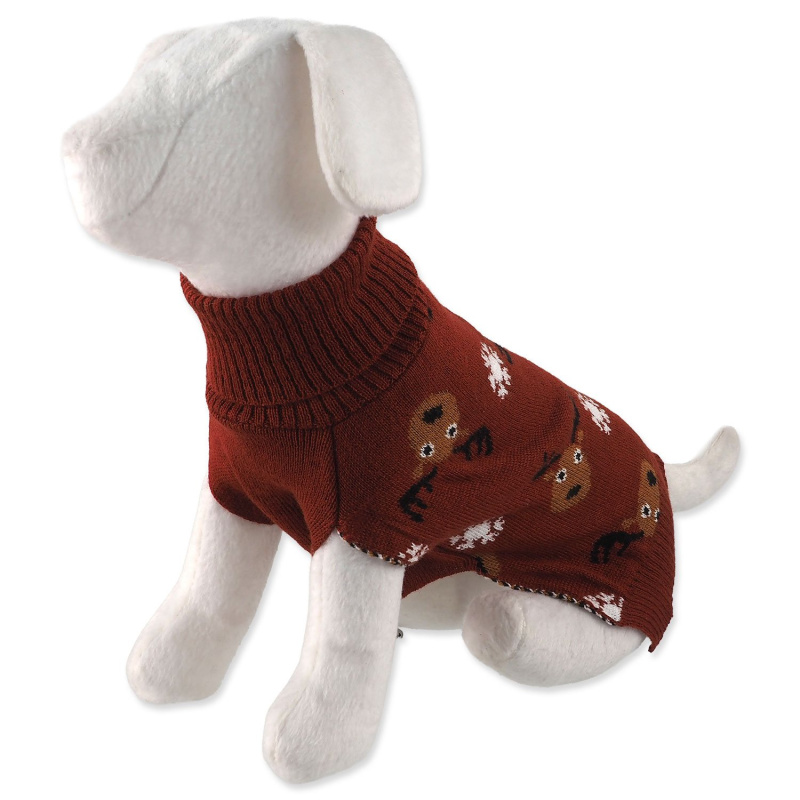 Svetr Dog Fantasy Winter Tale hnědý (vel. L)