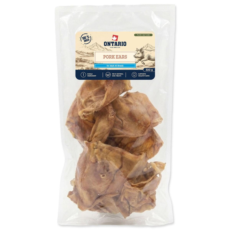 Pochoutka Ontario Pure Nature vepřové uši sušené 300g