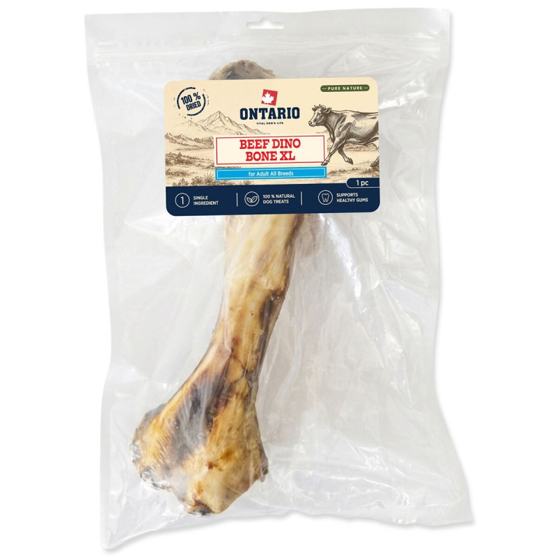 Pochoutka Ontario Pure Nature hovězí dino kost XL sušená 1ks
