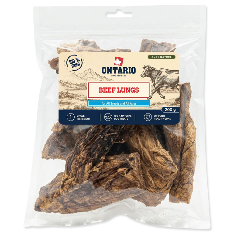 Pochoutka Ontario Pure Nature hovězí plíce sušené 200g