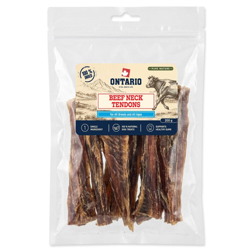 Pochoutka Ontario Pure Nature hovězí krční šlacha sušená 200g